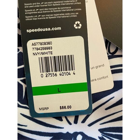 Speedo Mens LARGE Bondi Etched Floral Boardshorts - Navy Print - Picture 5 of 10